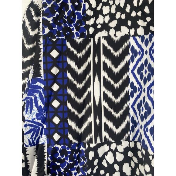 Midnight Velvet 1X Kimono Wrap Jacket Black Blue Boho Gypsy Tropical Cruise - Picture 11 of 14